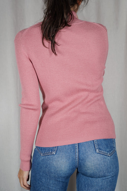 Joli Pull vintage Vieux Rose - Laine - T. 38 & 40