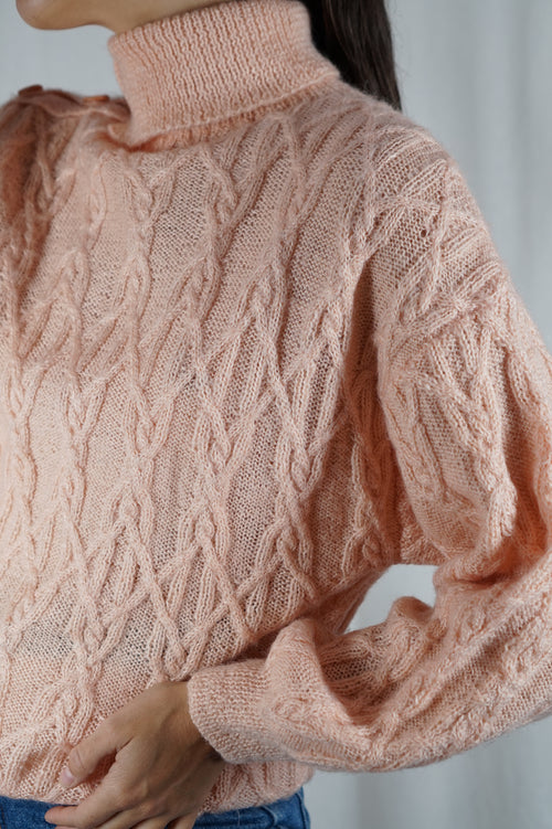 Magnifique Pull Vintage tricoté main - RARE - Laine - T. 36 à 40