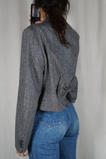 La Veste à Noeud Gris ardoise chiné - Laine - Pièce unique faut le voir porté © - T. 40 & 42 - 1m68 max reco