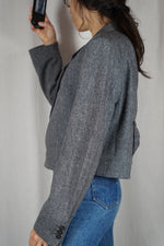 La Veste à Noeud Gris ardoise chiné - Laine - Pièce unique faut le voir porté © - T. 40 & 42 - 1m68 max reco
