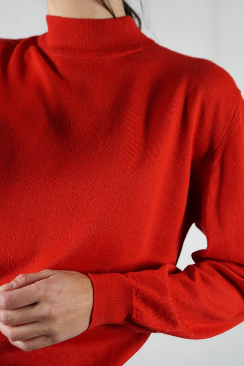 Superbe Pull Vintage coquelicot - Laine - T. 36 à grand 38