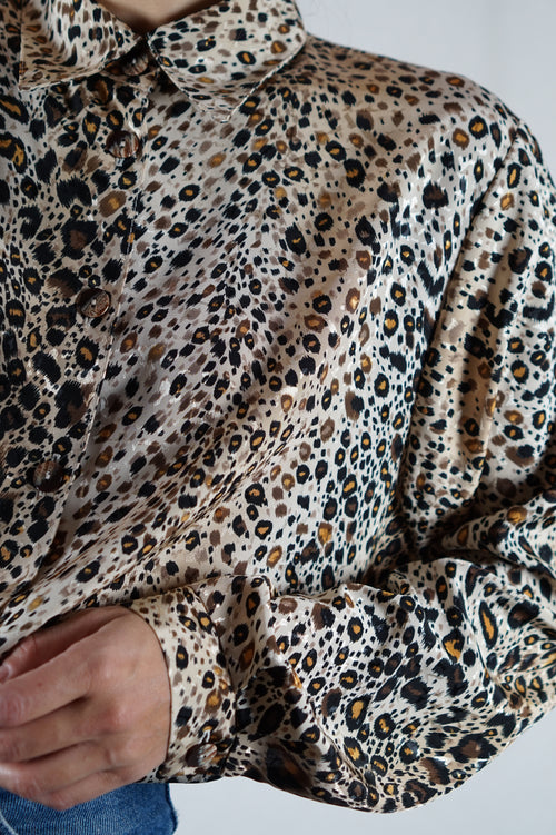 Superbe Chemise Vintage fluide léopard - T. 40 à petit 44