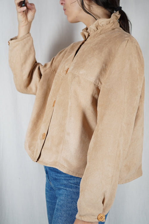 La Veste fine à Collerette - Peau-de-pêche - Pièce unique faut le voir porté © - T. 42 & 44 - 1m63/65 max reco