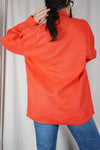 Superbe Chemise Vintage coquelicot en lin - T. 40 à 44