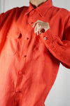 Superbe Chemise Vintage coquelicot en lin - T. 40 à 44