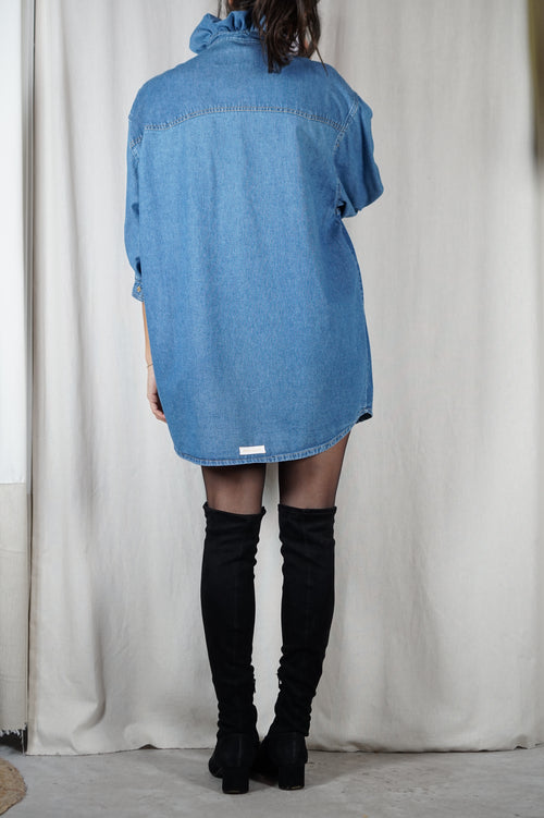 La Robe Collerette en Denim - Pièce unique faut le voir porté © - T. 36 à petit 40 (lire description)