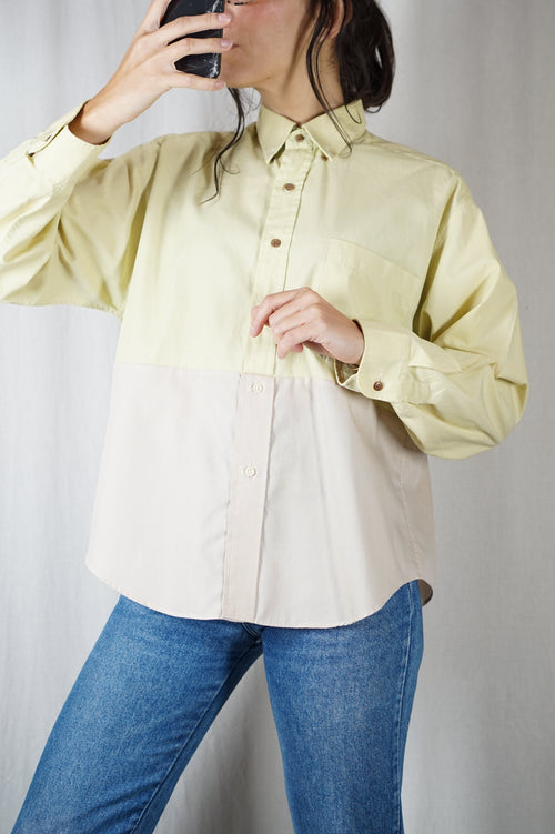 La Chemise Sorbet Jaune Sable & Sable - Coton mélangé - Pièce unique faut le voir porté © - T. 36 & 38 - idéale moyennes & grandes