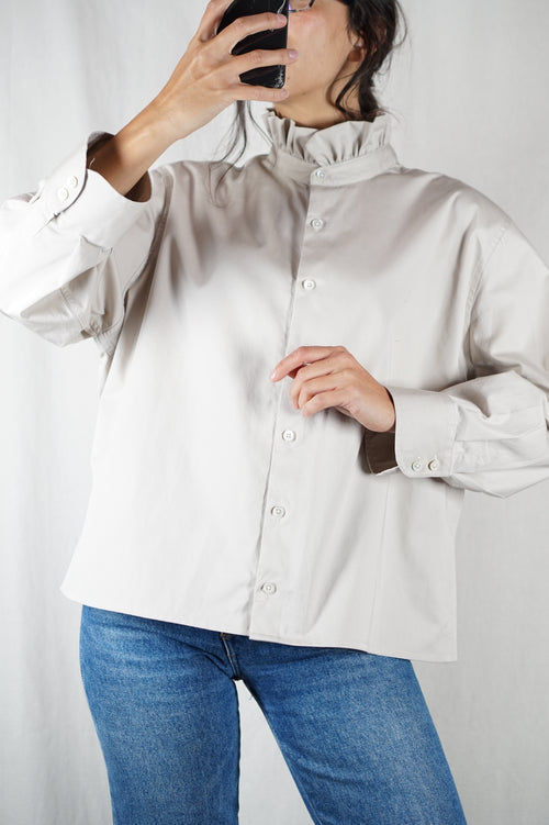 La Chemise Sable à Collerette - Pur Coton - Pièce unique faut le voir porté © - T. 42 & 44