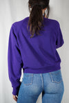 Sweat Upcyclé Violet & Fleuri - Pièce Unique faut le voir porté - T. 36 à 40