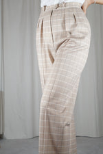 Beau Pantalon Vintage à pinces à carreaux - T. 38
