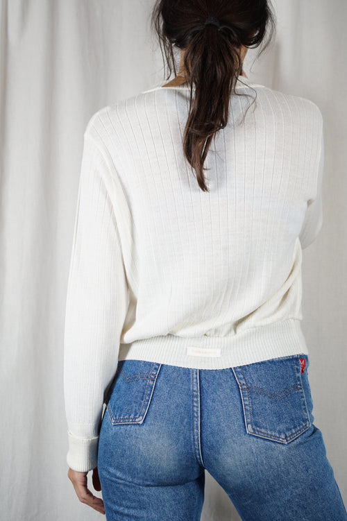 Cardigan crème Upcyclé & Fleuri - Laine mélangée - Pièce Unique faut le voir porté - T. 38 & 40 (lire descr)