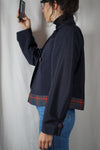 La Veste Tartan Navy - Laine mélangée - Pièce unique faut le voir porté © - T. 42 & 44