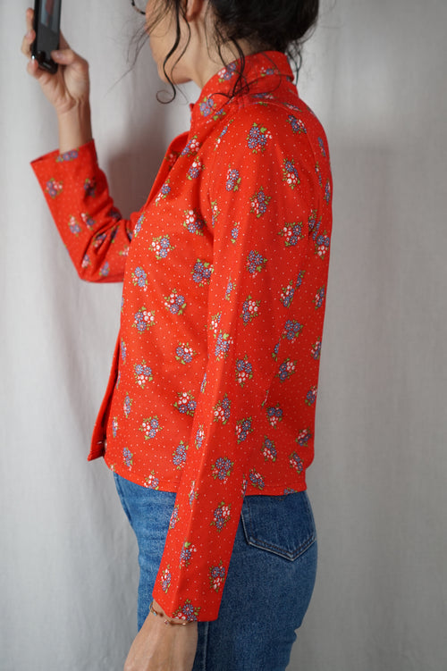 Superbe Chemise Vintage col pelle à tarte - T. 36 & 38