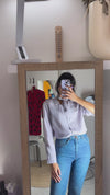 Superbe Blouse Parme Vintage coup de coeur - T. grand 36 à petit 40
