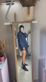 Superbe Chemise Vintage longue/Robe en pure soie - T. 36 & 38