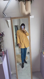 Superbe Trench Vintage peau-de-pêche - Jaune soleil - T. 36 & 38