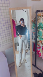 Beau jean Vintage 100% Coton - Blanc Cassé - T. 34/36