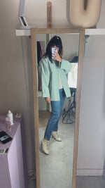 Superbe Trench Vintage vert d'eau - Coton - T. grand 36 à 40