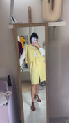 L'Ensemble Upcyclé jaune clair - Lin & Coton - T. 44/46 - Spécial grandes! (au moins 1m65/67)