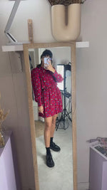 L'Ensemble rouge à motifs - 100% Soie - T. 34 & 36 - T. 1m70 max recommandé