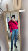 Superbe Pull upcyclé Rouge/Fuschia - T. 40 & 42