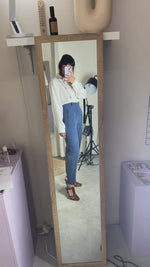 Superbe pantalon Vintage bleu barbeau - Peau-de-pêche & Lin - T. 36