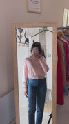 Pull Rose clair Upcyclé Fleuri - Pièce Unique faut le voir porté - Cachemire & Soie - T. 36 à 38