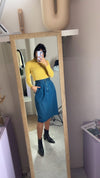 Superbe Jupe vintage en denim - 100% Coton - T. 38 - idéale grandes!