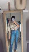 La Chemise Sable satinée à nouer - Pièce unique faut le voir porté © - T. grand 34 à petit 38