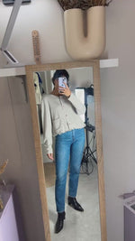 Cardigan Upcyclé couleur sable - Pièce Unique faut le voir porté - T. 42 & 44