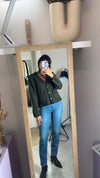 Cardigan Upcyclé couleur Vert forêt - Pièce Unique faut le voir porté - T. 36 à petit 40
