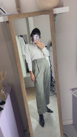 Magnifique Pantalon Vintage Kaki clair - 100% Coton doux - T. 40