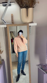Magnifique Pull Vintage tricoté main - RARE - Laine - T. 36 à 40