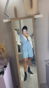 Magnifique Robe Chasuble Vintage bleu ciel - Coton - T.40