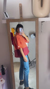 La Chemise Sorbet Mandarine & Terracotta - Coton mélangé - Pièce unique faut le voir porté © - T. 40 à 44