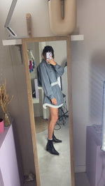 L'Ensemble Chemise Gris ardoise - Pièce unique faut le voir porté © - Coton mélangé & Broderie anglaise - T. 38 à 42