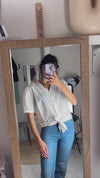 La Chemise blanche à nouer - Coton & Broderie Anglaise - Pièce unique faut le voir porté © - T. 40 & 42