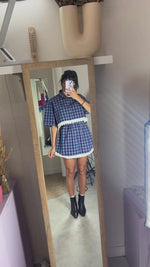L'Ensemble Chemise imprimé Tartan - Pièce unique faut le voir porté © - Coton & Broderie anglaise - T. 38 & petit 40 - Max 1m64 recommandé
