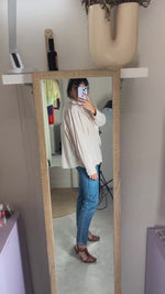 Superbe Chemise Vintage Beige/crème - Coton mélangé - T. 42 à 46
